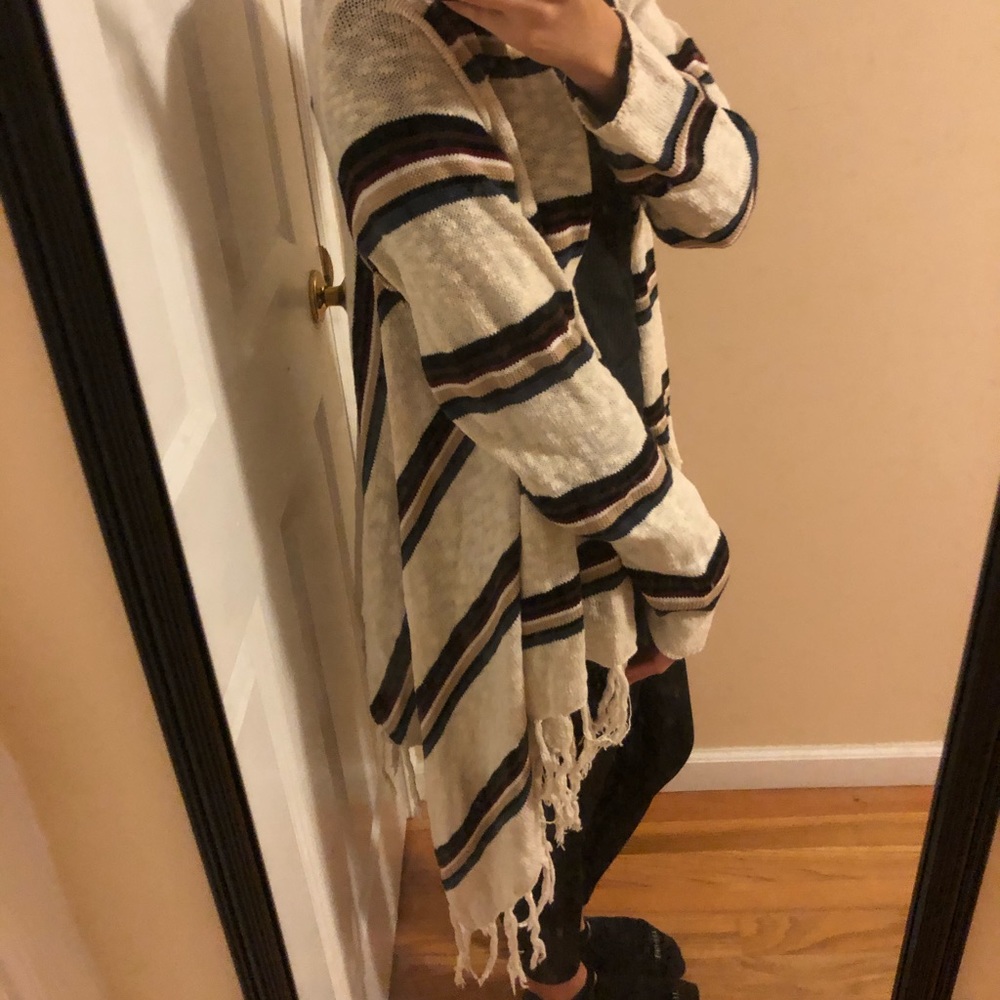 Striped Open Front Cardigan - image 2